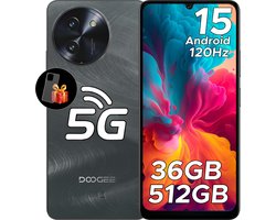 DOOGEE Note59 Pro+ 5G - Mobiele telefoon - Smartphone - 36 GB RAM+ 512 GB ROM - Android 15 - 6,75 in HD+ 120 Hz - 6250mAh/18W - UNISOC T8200 - Camera 50 MP - Face ID - GPS - Zwart