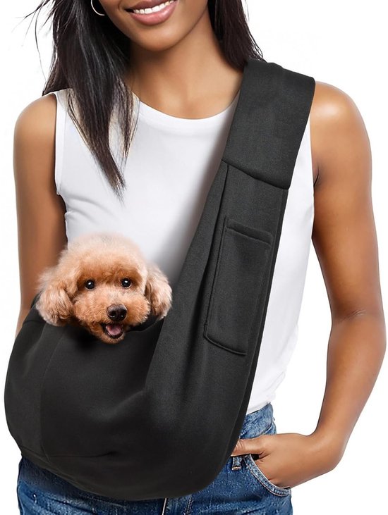 Honden Draagtas - Met Veiligheidsgesp - Honden Draagzak - Draagtas voor honden - Hondendraagtas - Verstelbare Schouderband - Dierendraagtas - Schouder Hondentas - Reistas Kat - Huisdieren Reistas - Hondentas tot 6 kg - Zwart
