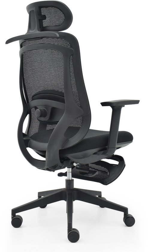 Ergonomische Bureaustoel Met Voetsteun Zwart Ergolis® – Office Chair – Tot 150 kg – Game Stoel – Gaming Stoel – Kantoor Stoel