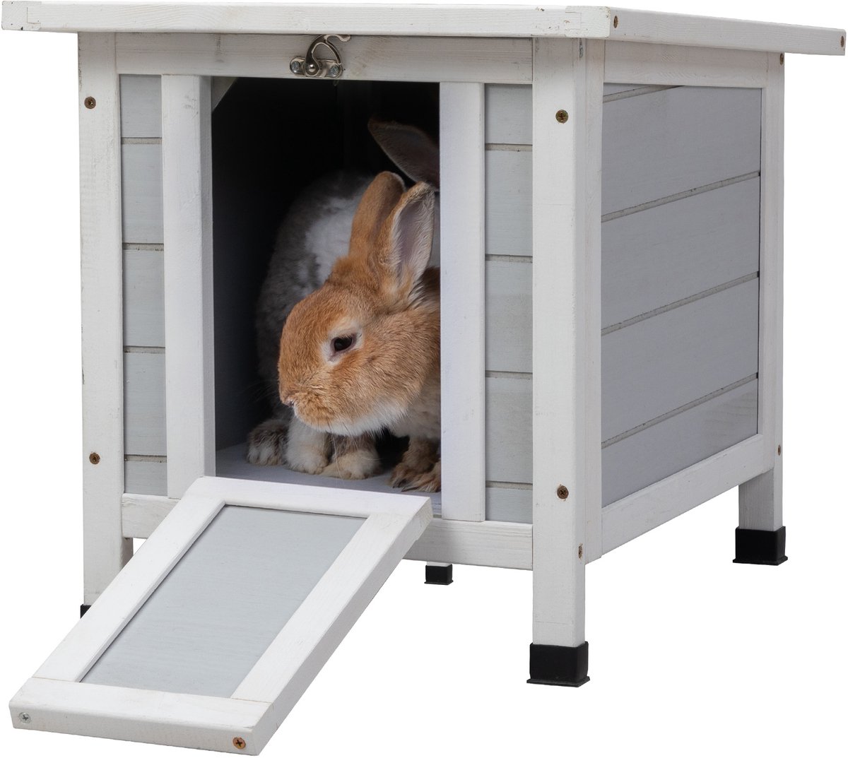 Sweiko Houten konijnenhok – Huisdierenverblijf – Afneembaar dak – Weersbestendig – Grijs Sweiko Houten konijnenhok – Huisdierenverblijf – Afneembaar dak – Weersbestendig – Grijs