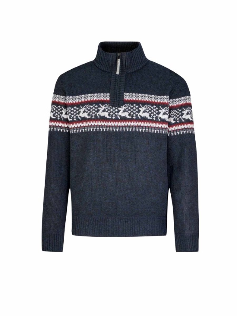 BJØRNSON Holger Scandinavisch Gebreide Pullover Heren - Teddy - Maat 5XL - Blauw