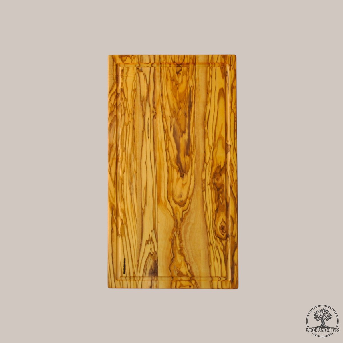 Wood and Olives - Olijfhouten Plank met Sapgeul - Handgemaakt - 24x43 cm