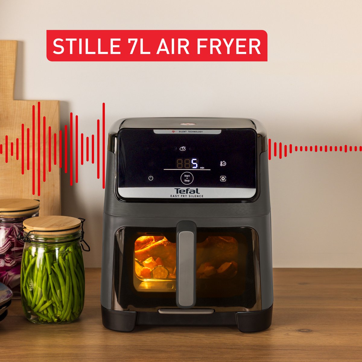 Tefal Easy Fry Silence XXL EY846H - Stille Airfryer XXL - 7L - 1700W - 10 Programma's - Voor Grote Gezinnen — afbeelding 7