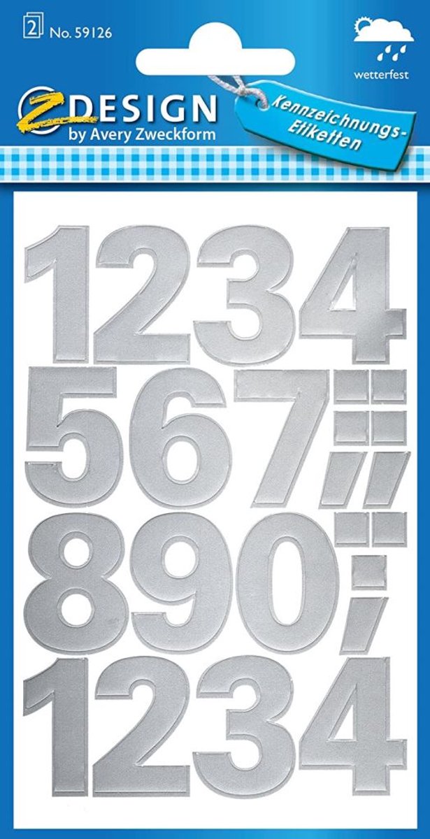 Creatieve Sticker Nummers Zilver