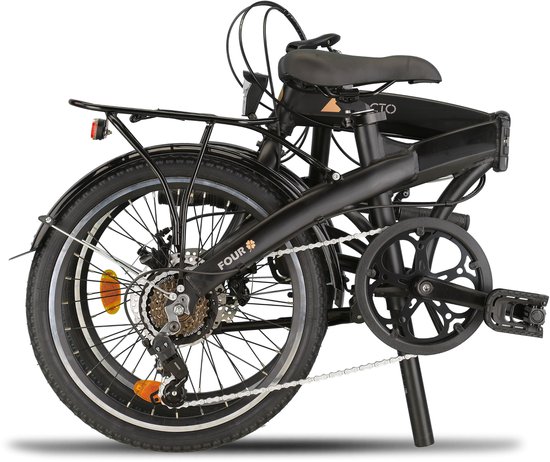 Pacto Four S Vouwfiets Zwart 6v Plooifiets Aluminium Schijfrem Disc Shimano van PACTO — afbeelding 5