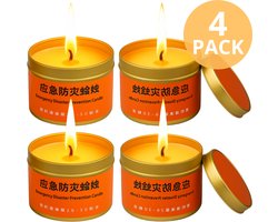 Twenty4seven® Noodkaarsen - Set van 4 - Lang Brandbaar voor Binnen & Buiten - 96 uur te Gebruiken - voor Survival Kits, kamperen, Rampen & Stroomuitval