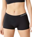 Zwarte korte boxershorts voor dames van Gianvaglia Deluxe, met elastische tailleband.