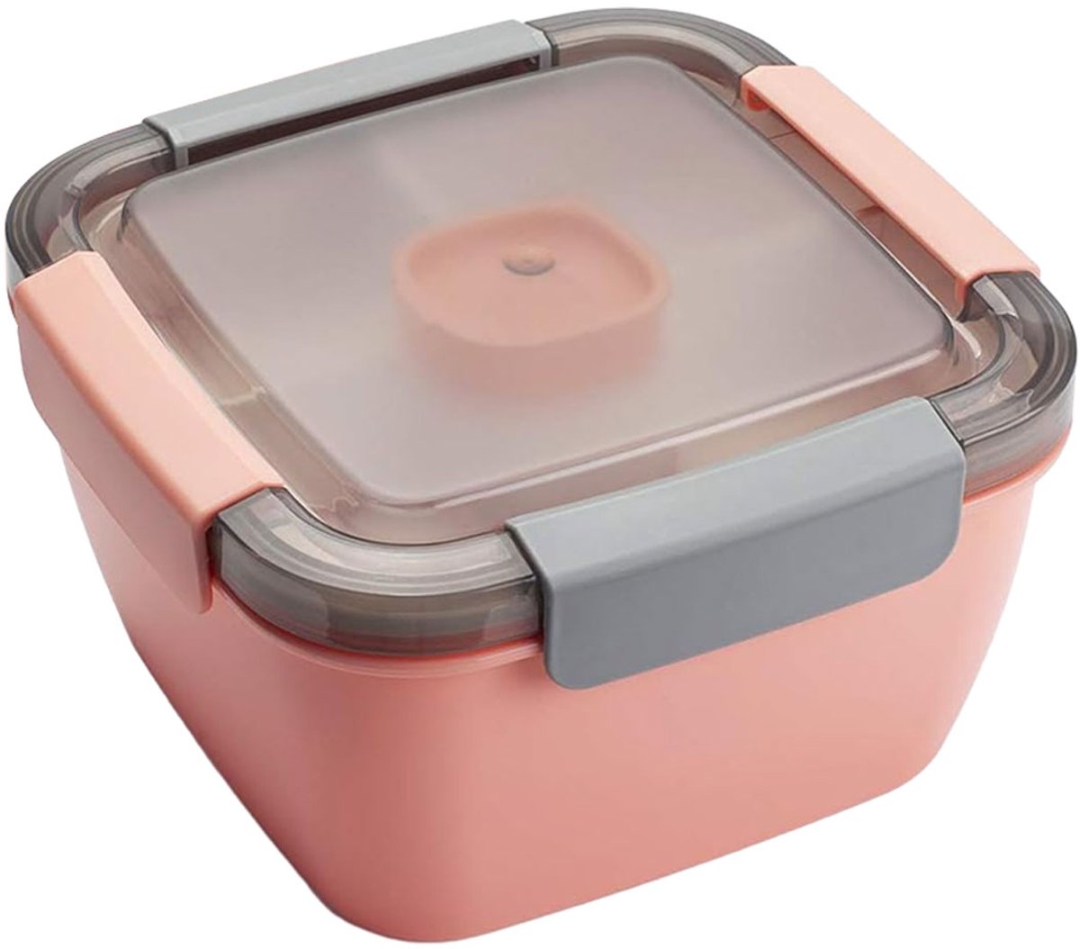 Lunch Saladecontainer 1,1L – BPA-vrij, Uitloopvrij met 4 Compartimenten-roze