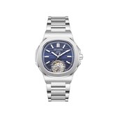 Lee Cooper LC08227.390 - Horloge - Polshorloge - Analoog - Automatisch - Mannen - Heren - Stalen band - Metaal - Rond - Skeleton - Strepen - Cijfers - Zilverkleurig - Goudkleurig - Donkerblauw - Wit - Roos