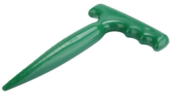 Decopatent - Pootijzer Kunststof - Donkergroen Planthulp voor Bloembollen Planten, Zaaien & Verplanten - Pootstok / Verspeenstok - Handige Bollenplanter - 11x2,9x17 Cm - Kleur: Donker Groen van Decopatent — afbeelding 5