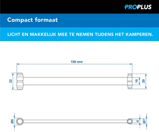 ProPlus Railverruimer - 7/9 mm - Verruimen of Uitdeuken - Eenvoudig in Gebruik - Tentrailreparatieset van ProPlus — afbeelding 4