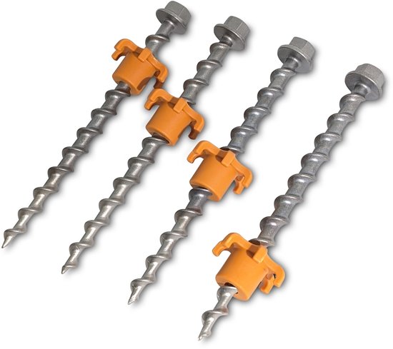 Peggy Peg Peg & Stop Heavy Duty schroefharingen - RVS staal - set van 4