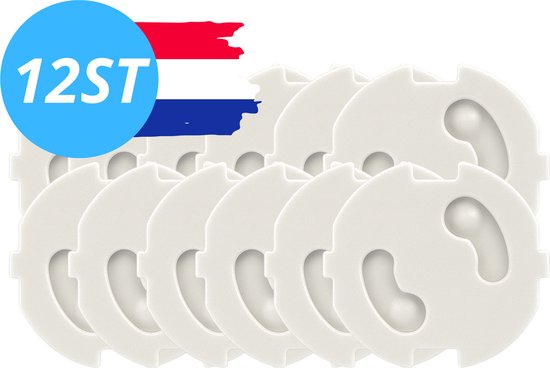 Monii – Caches-prises – 12 pièces – Protection Bébé et enfant – Prises électriques hollandaises – Protections de prise