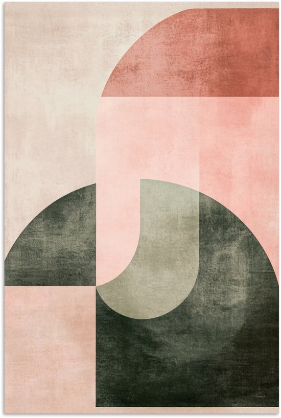 Affiche 40x60 cm - Cercle - Abstrait - Rose - Posters - Décoration chambre - Décoration murale salon - Décoration murale chambre