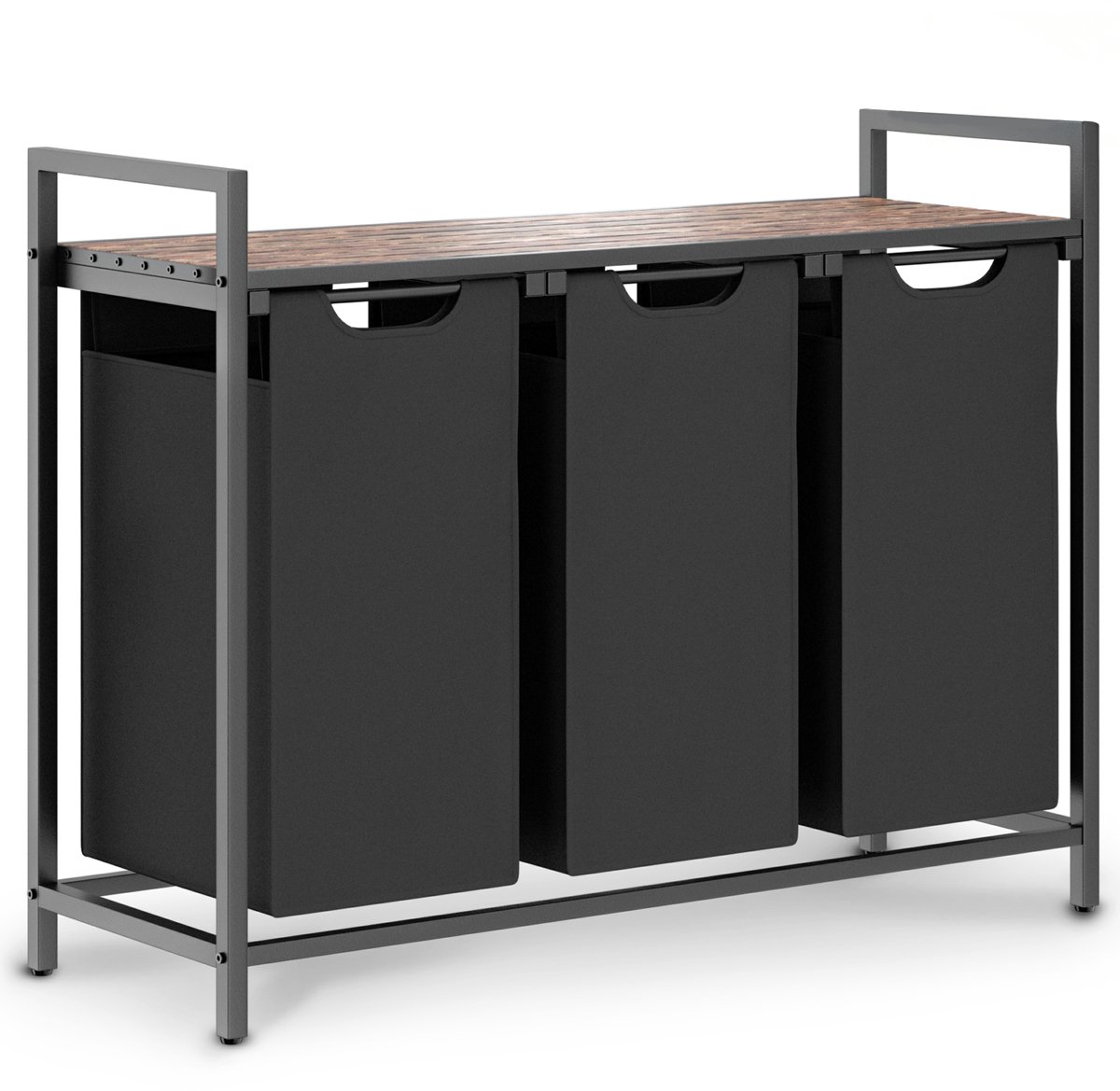 Bol.com O'DADDY® Wasmand 3 vakken – wassorteerder - wasmanden - wasbox - wasmand bruin - wasmand - wasmanden bruin - 114 liter -... aanbieding