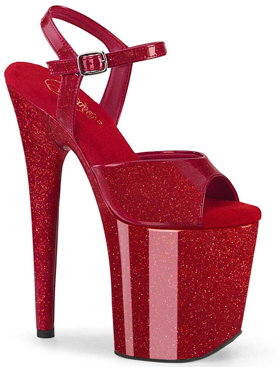 Pleaser - FLAMINGO809GP Sandaal met enkelband, Paaldans schoenen - US 14 - 45 Shoes - Bordeaux rood