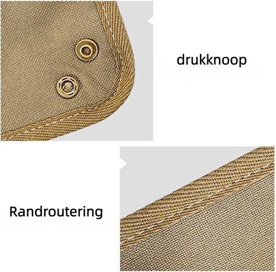 1 stuk - Opbergbak voor buitenkamperen - draagbaar en opvouwbaar - geschikt voor thuis kamperen en reizen - vierkant - kaki - medium — afbeelding 3