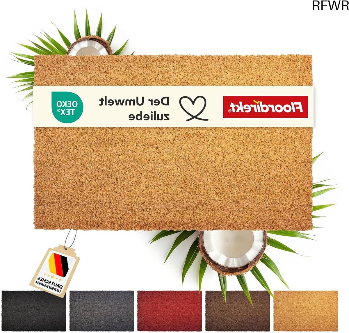 RFWR Antislip Kokos Deurmat Binnen en Buiten - 60 x 90 cm - Vuilvangmat met Natuurlijke Look