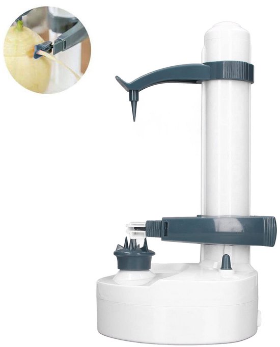 Éplucheur électrique multifonction avec 2 lames de rechange en acier inoxydable pour pommes, pommes de terre, tomates, légumes, fruits, etc. Wit