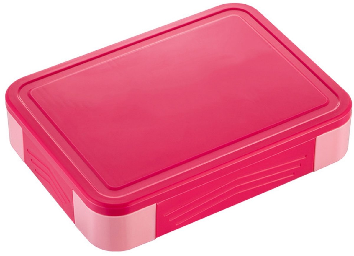 EXCITAT Kinderlunchbox met compartimenten - Lekvrije bentobox - Kinderlunchbox - Snackbox - Broodtrommel - Geschikt voor jongens en meisjes - Roze - 1330 ml
