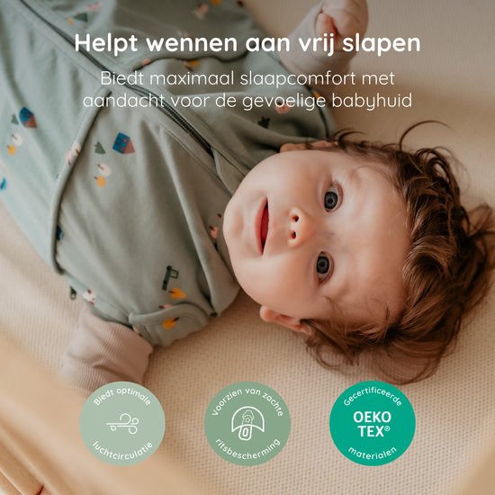 Puckababy Mini Inbakerslaapzakje baby (3-6m) - Tiny Village - Katoen TOG 0.5 - Zomerslaapzak van Puckababy — afbeelding 4