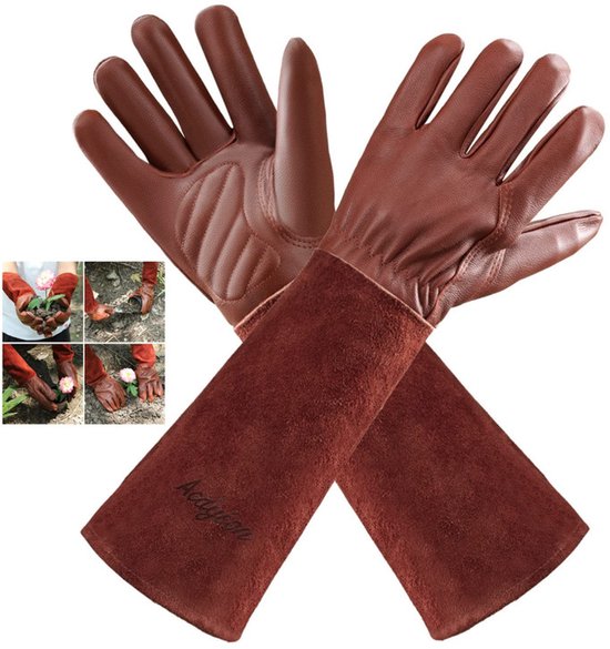 Tuinhandschoenen van rund- en schapenleer - Lange werkhandschoenen