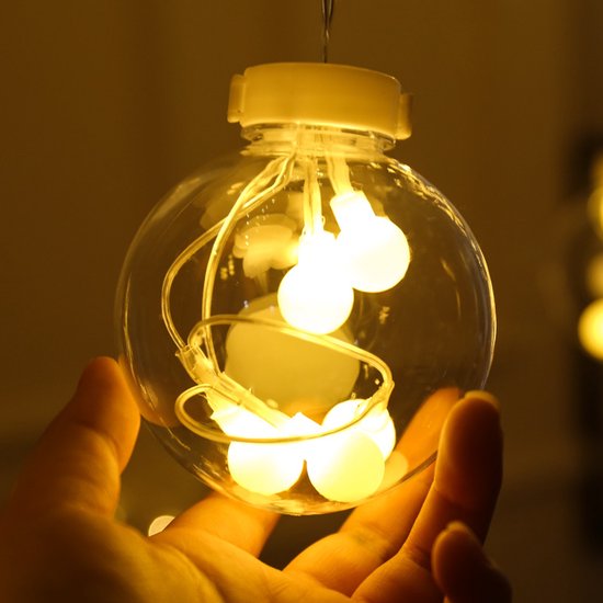 Guirlande lumineuse étanche à boules de vœux, guirlande lumineuse suspendue pour décoration de sapin de Noël, terrasse, pelouse, jardin, mariage – Blanc chaud