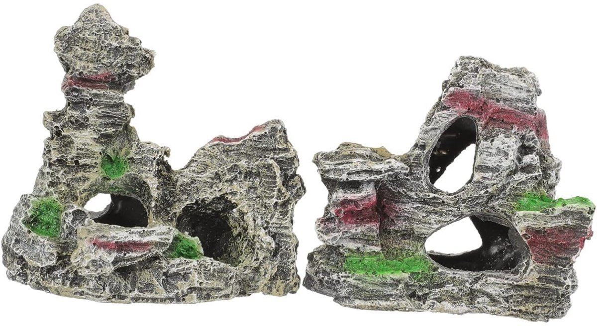 EXCITAT 2 stuks - Rotsgrot - Tuinaccessoires - Aquariumaccessoires - Geschikt voor aquaria, vijvers, vistanks