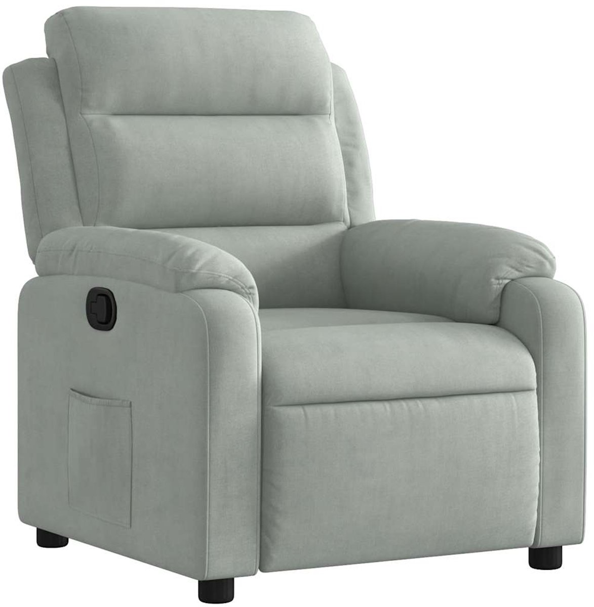 vidaXL Fauteuil - verstelbaar - fluweel - lichtgrijs