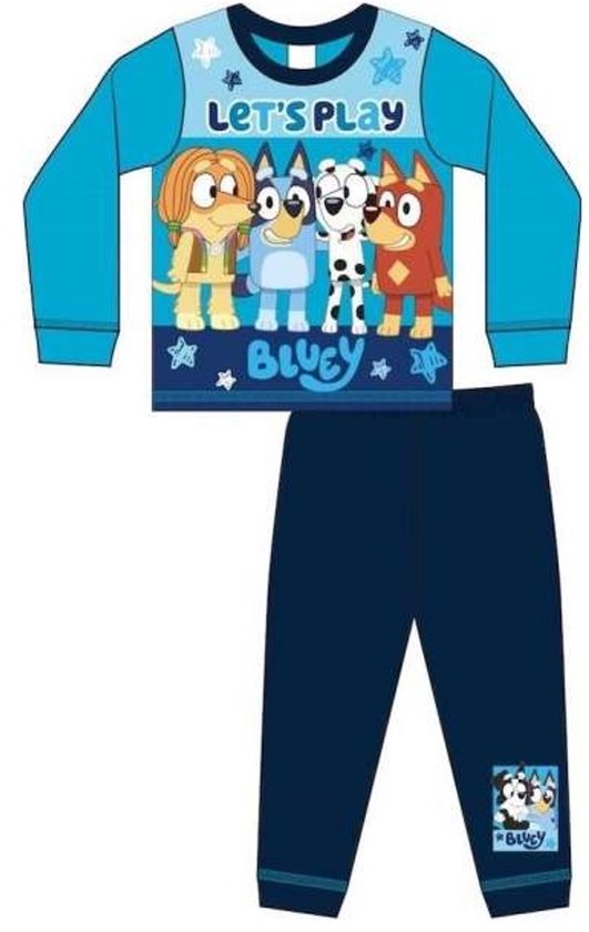 Bluey Jongens pyjama met lange mouwen met Bingo, Blauw, leeftijd 18
