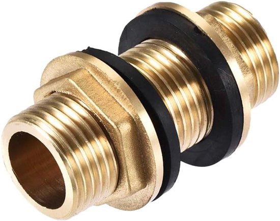 Foto: Schotaansluiting g1 2 man buisslang connector met siliconen pakkingen messing voor buizen kranen watertanks 1 stuk