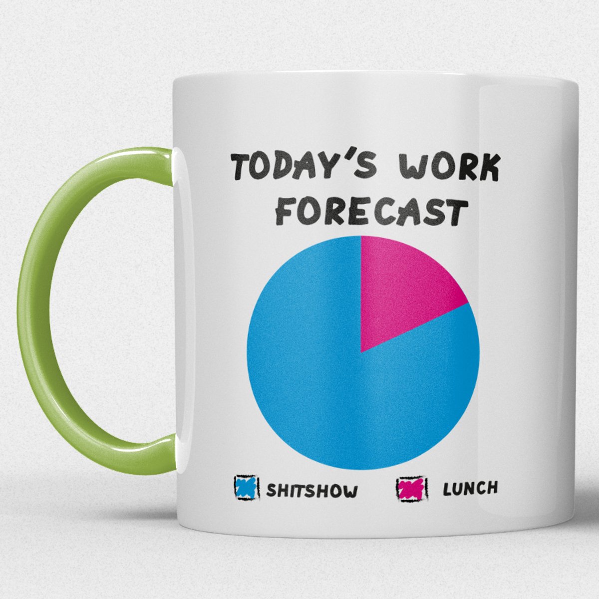 Today’s Work Forecast | Grappige Koffiemok met Tekst | Origineel Cadeau voor Collega’s & Kantoorhumor | Groen