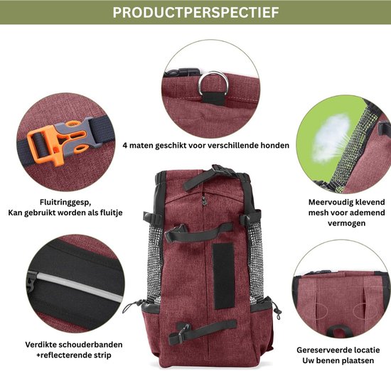 Sac à dos pour chien - Sac de transport pour chien - Rouge