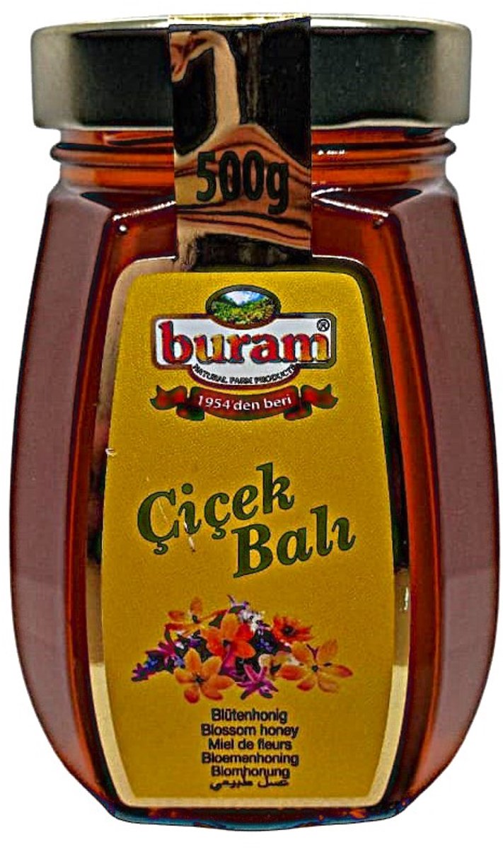 Buram Bloemenhoning 500 g | 100% Natuurlijke Honing | Energie & Gezondheid - Buram Çiçek Balı 500 g | %100 Doğal Bal | Enerji & Sağlık - Buram Flower Honey 500 g | 100% Natural Honey | Energy & Health
