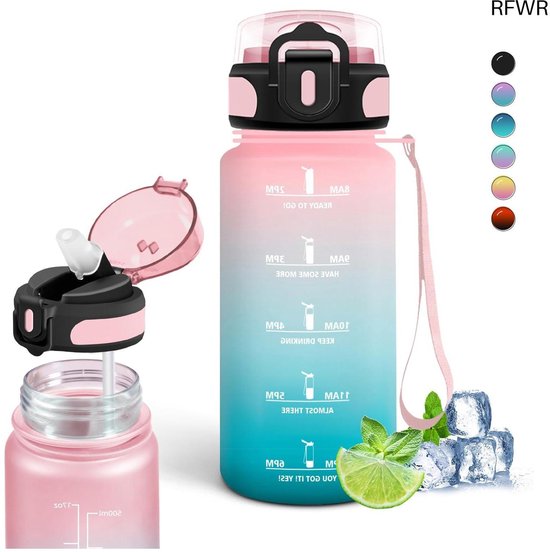 rfwr-drinkfles-voor-kinderen-met-rietje-en-tijdschaal-500-ml