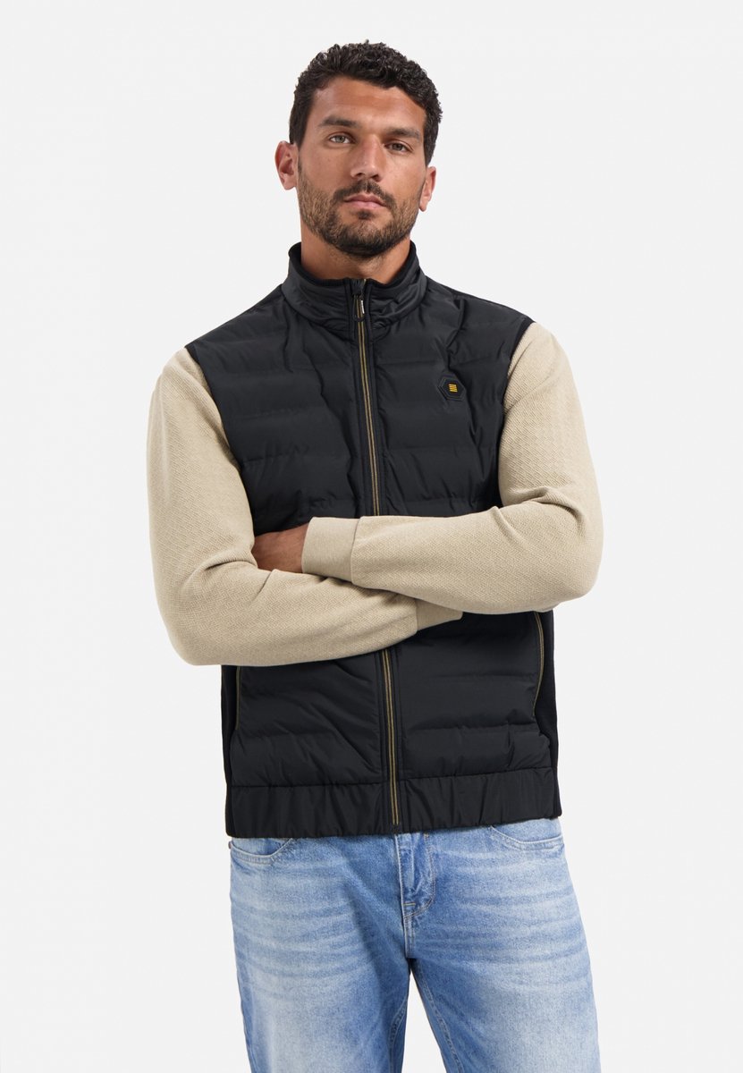 Bodywarmer gecombineerd met gebreide stof Zwart