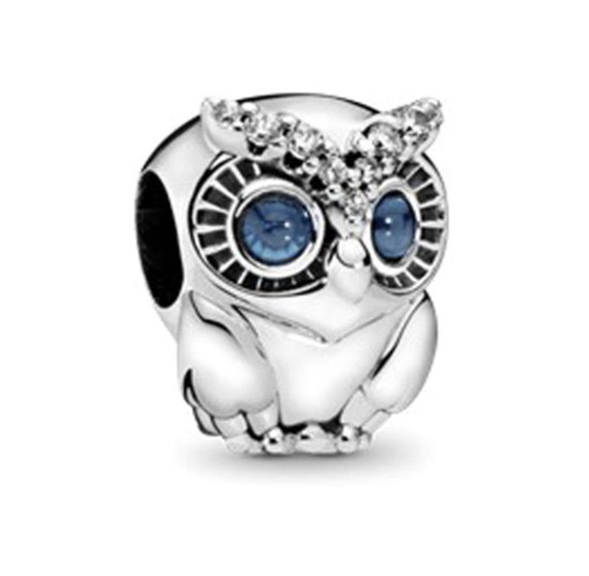 Fler® | 925 Sterling Zilver Bedel | Uil | 925 Sterling Zilver | Zirkonia | Past op populaire bedel armbanden (standaard-3mm) | armbandbedel | Owl | Bedels Charms Beads