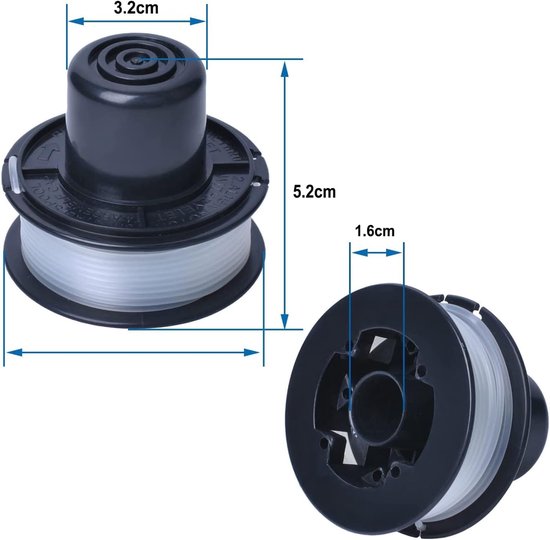 A6226 Lijnspoel geschikt voor Black en Decker Auftipp Automatische Grastrimmer GL250 / GL310 / GL360 / GL360SB met 6m lijn, 6-stuks — afbeelding 4