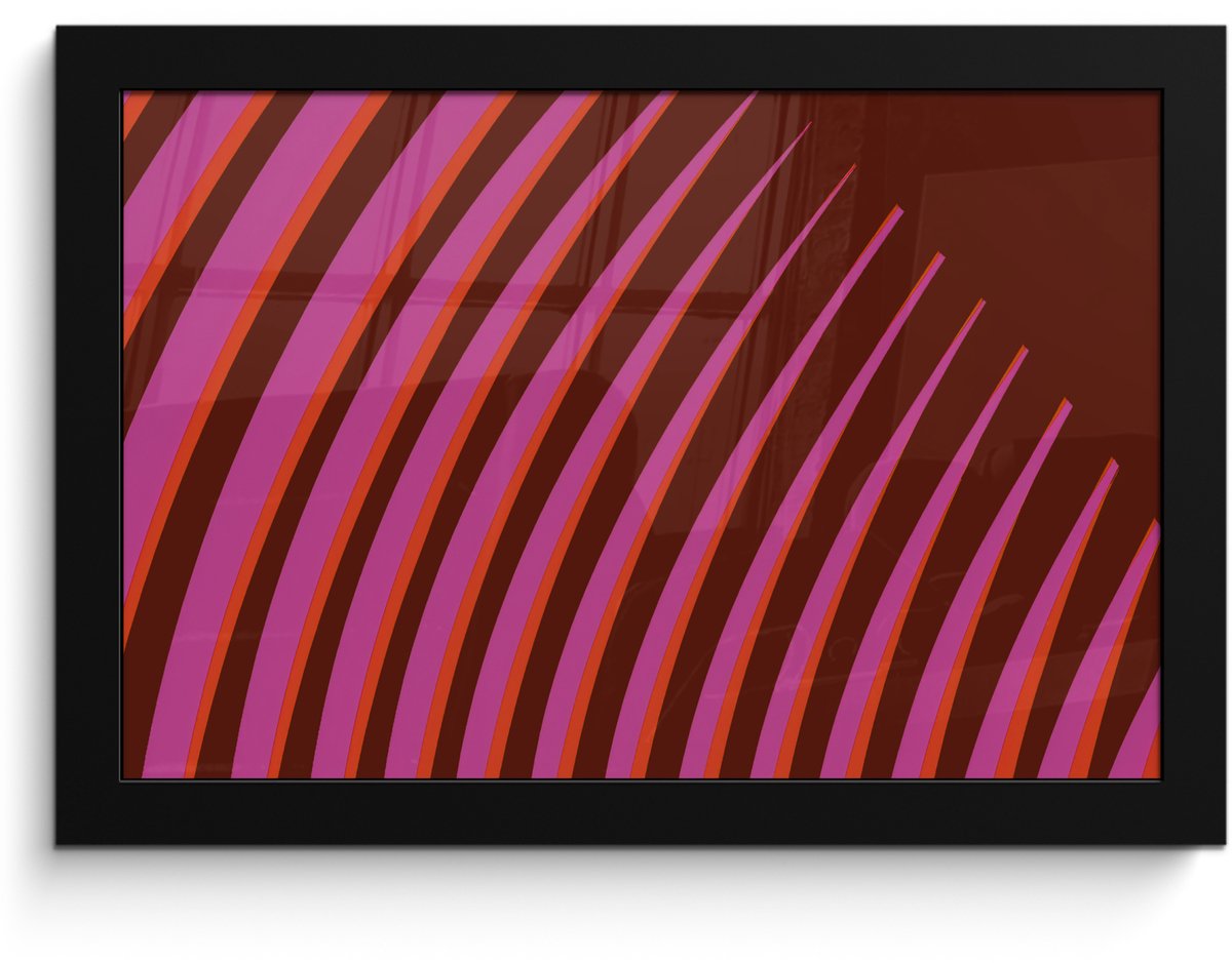 FrameYourWall Poster in lijst - Fotolijst 30x20 cm - Posters - Lijnen - Rood - Beweging - Posterlijst zwart - Decoratie - Wanddecoratie woonkamer - Muurdecoratie slaapkamer