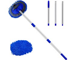 Clean13® Wasborstel Met Steel - 120cm - Autowasborstel - Wasborstel Telescopisch - Wasborstel Auto Met Steel - Wasborstel Auto - Wasborstel Met Telescopische Steel - Wassen van Auto / Camper / Zonnepanelen / Caravan - Multifunctioneel