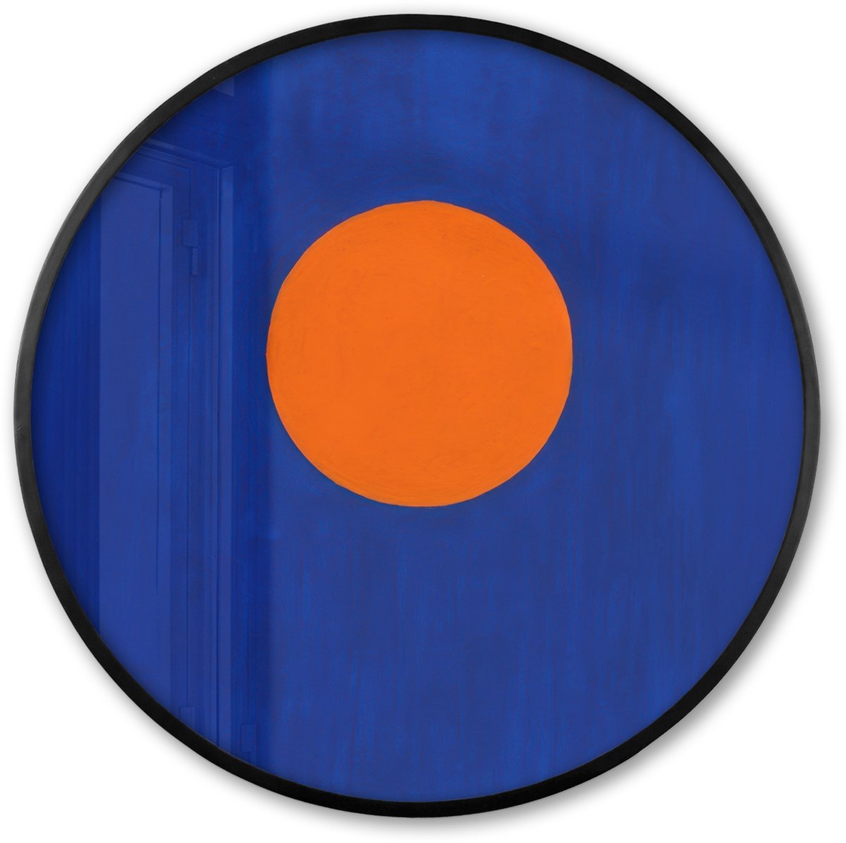 FrameYourWall Poster in lijst Rond - Fotolijst 60x60 cm - Posters - Vorm - Rond - Minimalistisch - Blauw - Ronde posterlijst zwart - Decoratie - Wanddecoratie woonkamer - Muurdecoratie slaapkamer