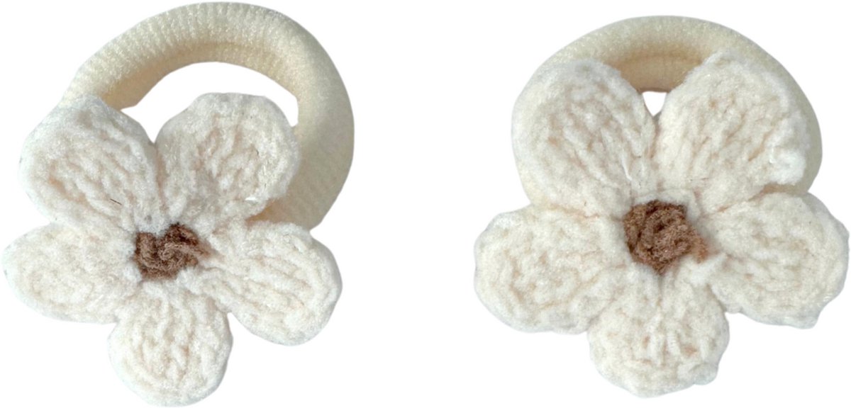 Baby haarelastiekjes met strikje - cotton bloom
