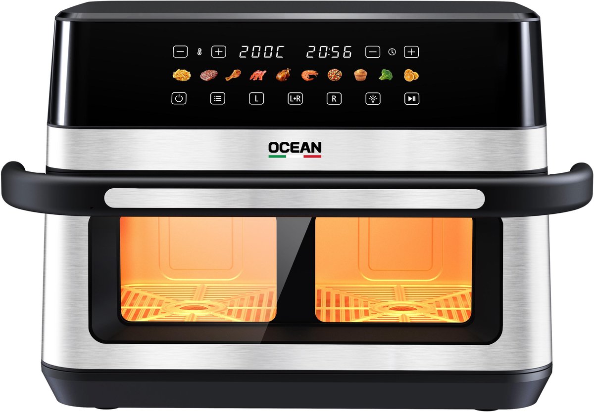 OCEAN Airfryer OCAFK22120DWNX 12L 2200W Zwart