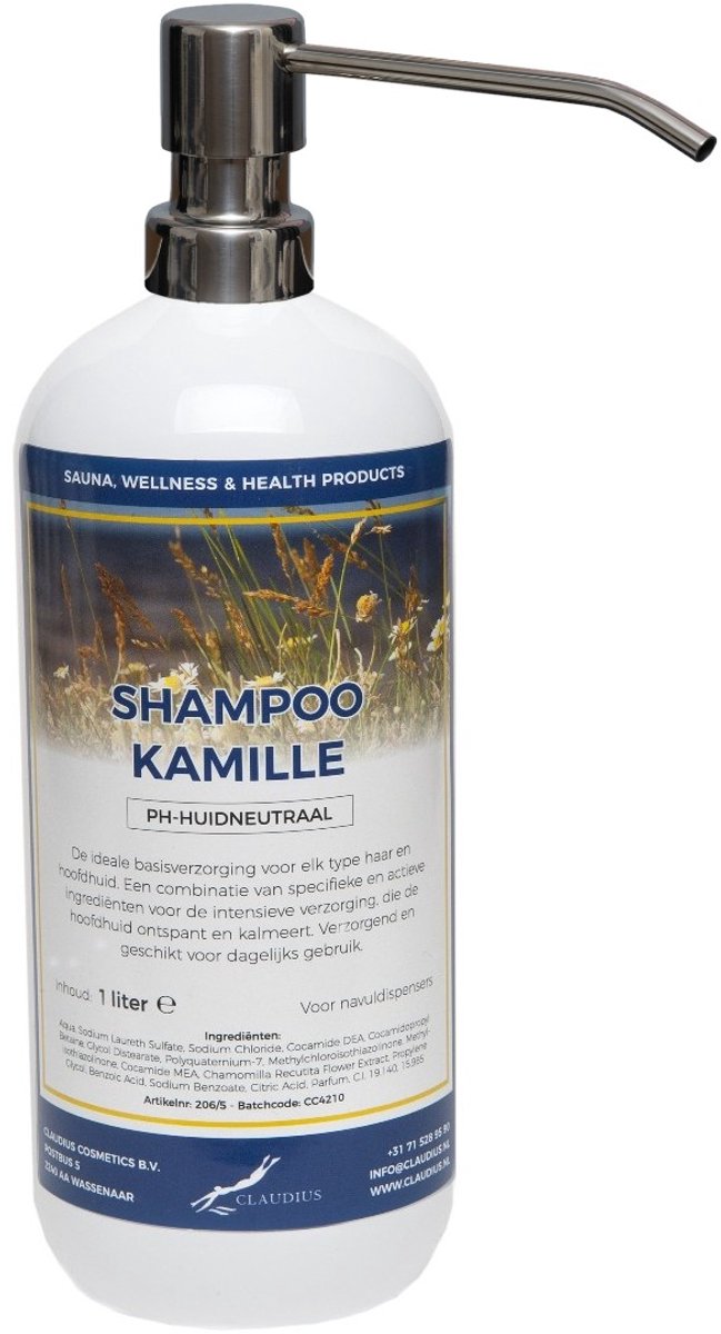 Shampoo Kamille - 1 liter met zilveren pomp - Haarverzorging