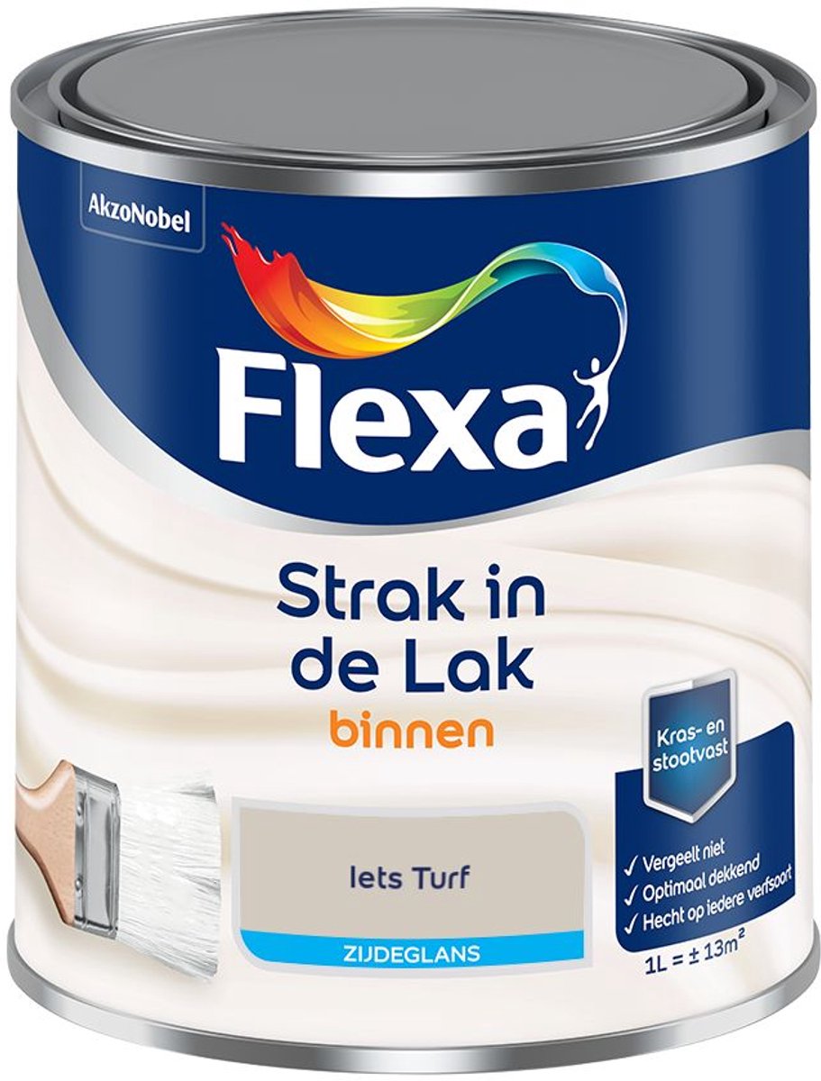 Flexa - Strak in de Lak Binnenlak Zijdeglans - Iets Turf - Mengverf - 1 L