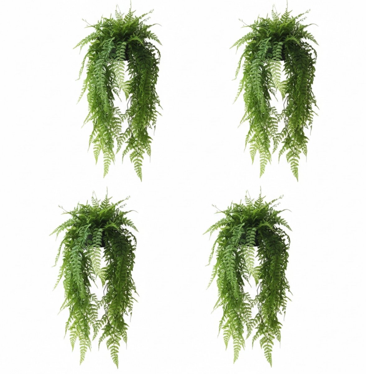 Zaltino Kunsthangplanten 4 stuks – Realistische uitstraling – 65 cm lang – Inclusief pot – Geschikt voor buiten & binnen – Hangende decoratie – Onderhoudsvrij – Wijnstokdesign Groen