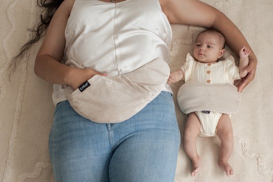 KipKep Woller Warmtekussen - Cookie - pittenzak - bij buikkrampjes - kruik - onrust - huilbaby - beige zandkleur — afbeelding 5