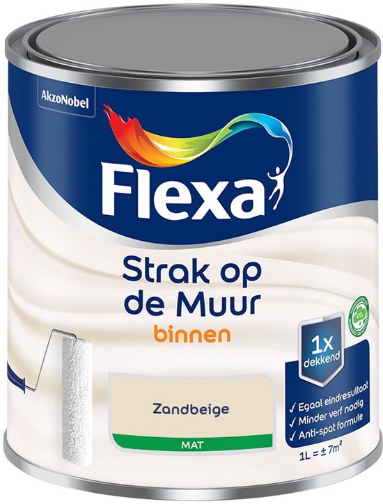 Flexa - Strak Op De Muur Binnen Mat - Zandbeige - Mengverf - 1 L