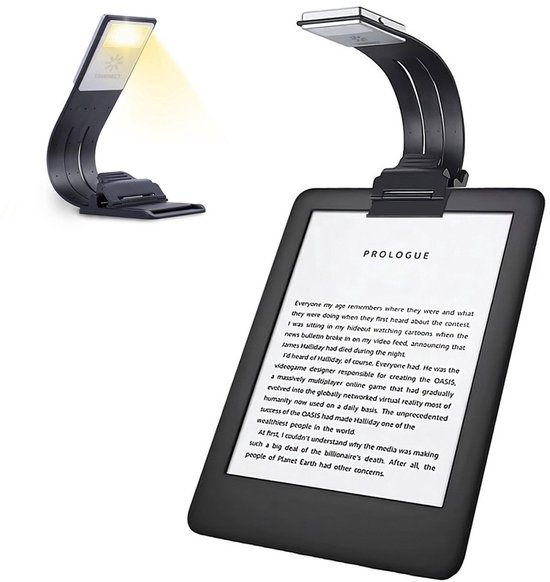 TRANSNECT Leeslamp - Draadloos USB Oplaadbaar Leeslampje Met Klem - 3 Lichtstanden - Flexibel - Leeslampje voor E-reader, Boek, Slaapkamer, Bed, E-reader, Kindel, Kobo, PC, Laptop - Inclusief USB kabel - Zwart van Merkloos — afbeelding 4