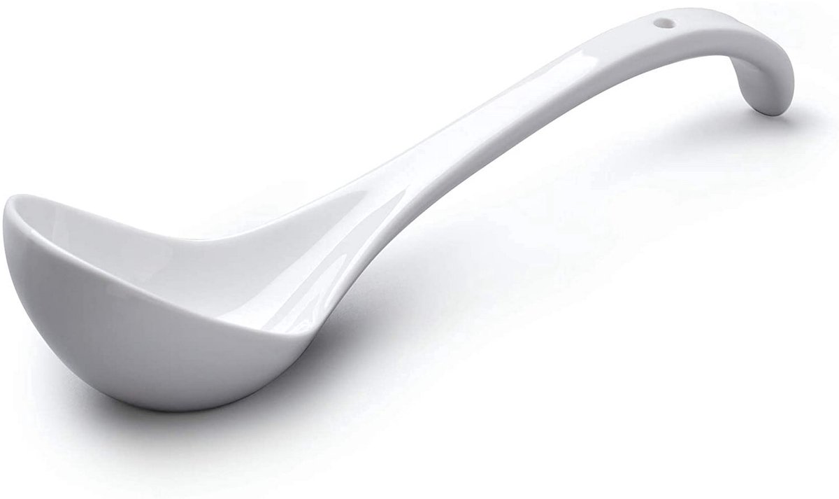 Lepel - Traditionele porseleinen sauslepel - 27 cm - Wit